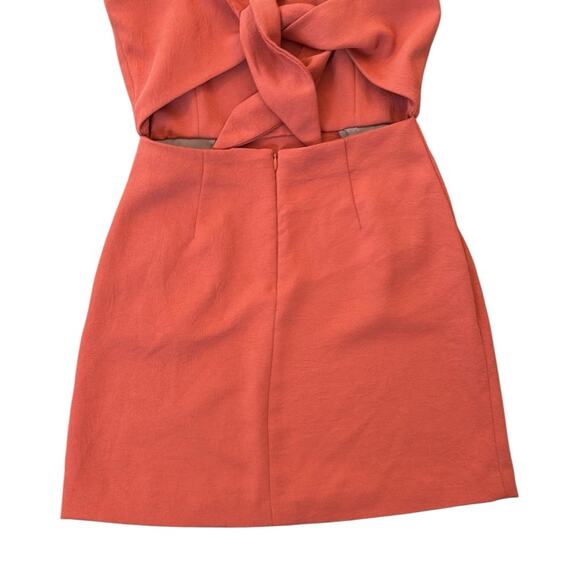 Aritzia Wilfred Ecoulement Tie Cut Out Peep Back Mini Dress Orange Womens Size 2 - Picture 6 of 11